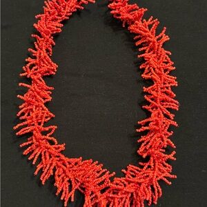 Vibrant Red Beaded Necklace
